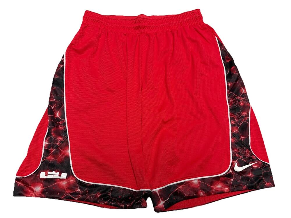Nike LeBron James Dri-FIT Basketball Shorts Mens Medium Red Black 646118-647